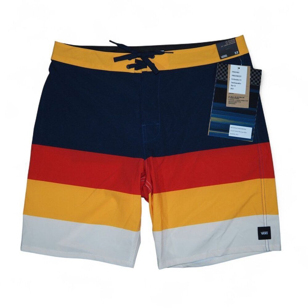 Vans Era Boardshort 19" Outseam‎ Sample Men's 32 x 8 "Dress Blues - Saffron" NWT